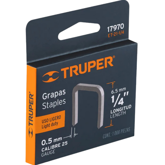 Caja Con 1000 Grapas 5/16'Corona 11.3 Mm Para Et-21 17971 Truper