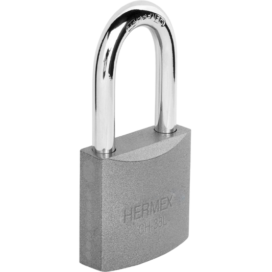 Candado De Hierro 38 Mm Gancho Largo En Blíster Hermex 43326 Truper
