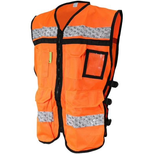 5654-Chaleco Anaranjado Abierto Tipo Rescatista De Algodon Talla Xg SR-2020ANCRXG Jyrsa