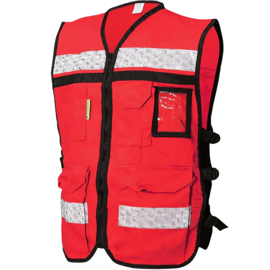 5682-Chaleco Rojo Abierto Tipo Rescatista De Algodon Talla Gd SR-2020RCRGD Jyrsa