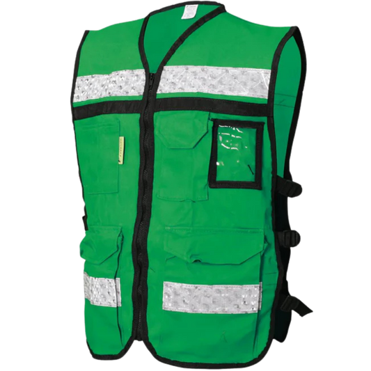 5690-Chaleco Verde Abierto Tipo Rescatista De Algodon Talla Gd SR-2020VCRGD Jyrsa