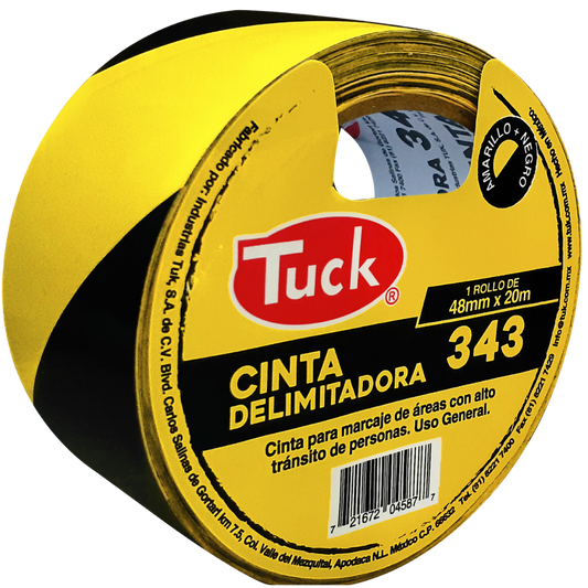 1275-Cinta Delimitadora 343 Amarillo Y Negro 48 Mm X 20 Mts 434301 Tuk