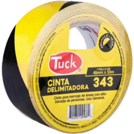 1276-Cinta Delimitadora 343 Amarillo Y Negro 48 Mm X 33 Mts 434300 Tuk