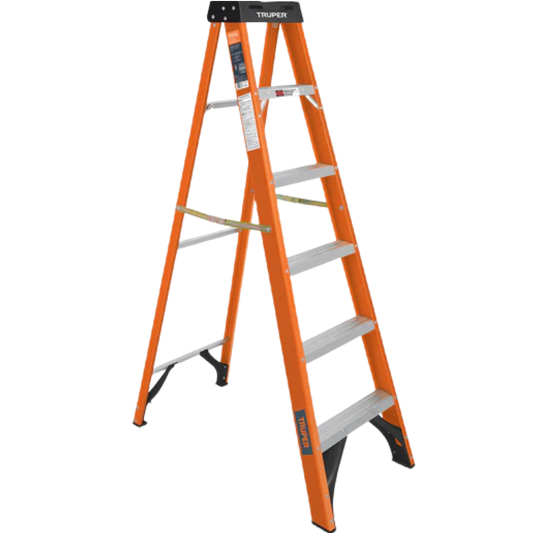 Escalera De Tijera Tipo Ll 5 Peldaños Fibra De Vidrio 100225 Truper