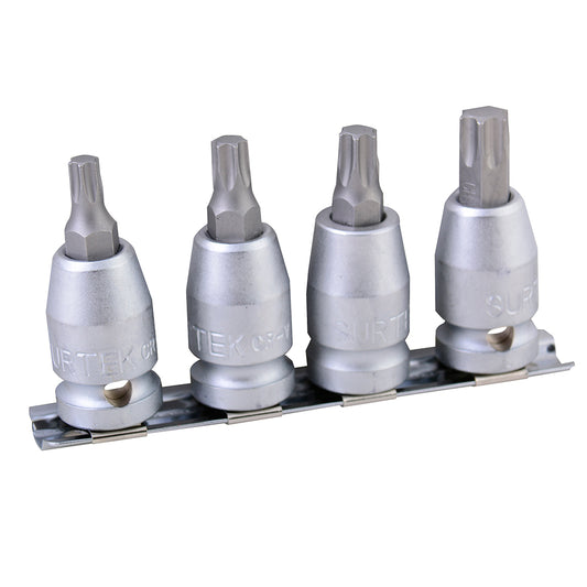 Juego de dados con punta torx cuadro de 1/2", 4 piezas Surtek