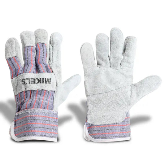 Guantes para trabajo de carnaza con loneta Modelo: GCL-2 Marca MIKELS