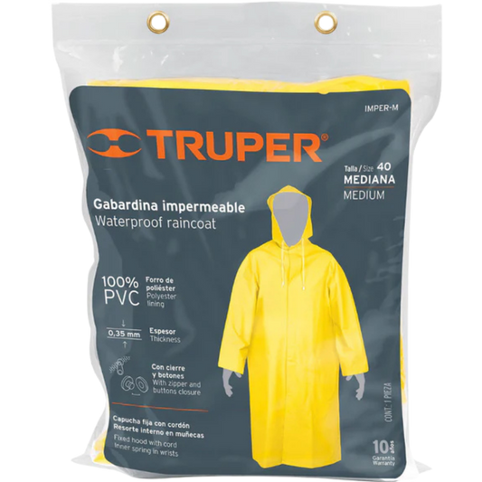 5631-Gabardina Impermeable Doble Capa Talla M 14414 Truper