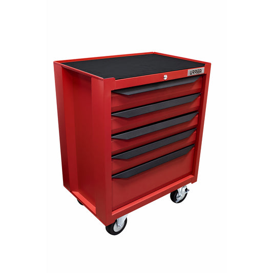 Gabinete móvil con 5 gavetas color rojo y negro 27" serie IN