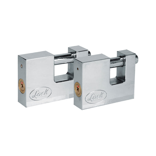 Juego de candados para cortina 80 mm, niquel satinado, llave estándar, 2 piezas Lock