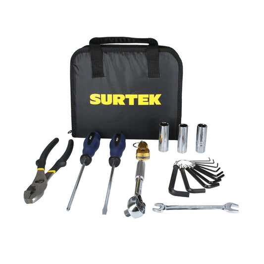 Juego combinado de herramienta para motocicleta 12 piezas, con estuche multiusos Surtek