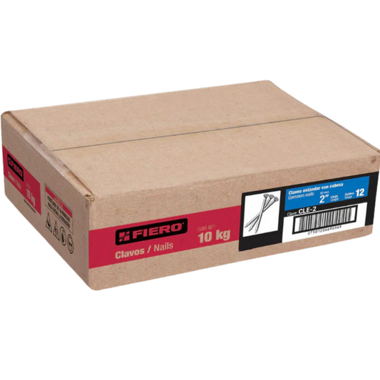 Kilo De Clavo Estándar 4' Con Cabeza En Caja De 10 Kg Fiero 40170 Truper