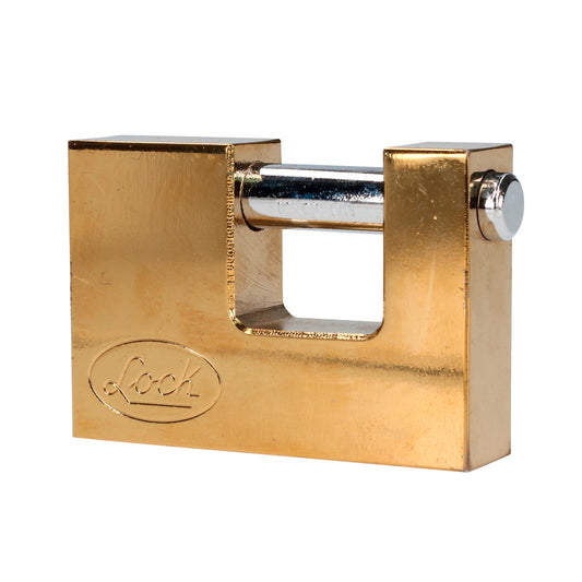 Candado de acero para cortina metálica, latón brillante, 70 mm, llave estándar Lock