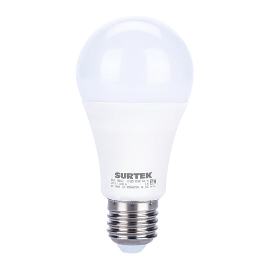 Lámpara de LED tipo bulbo A19, 9 W luz de día con sensor crepuscular Surtek