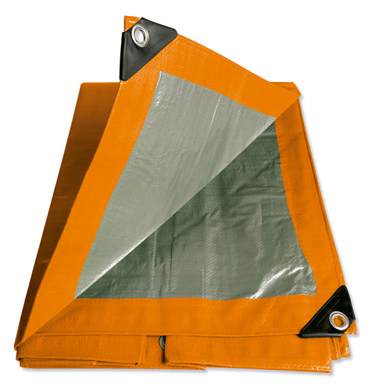 Lona de polietileno color naranja con fondo plata, 4.26 x 5.48 m Foy