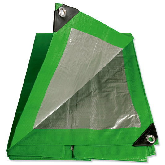 Lona de polietileno color verde con fondo plata, 6.09 x 6.09 m Foy