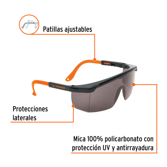 Lentes ajustables de seguridad, gris (S)(6)