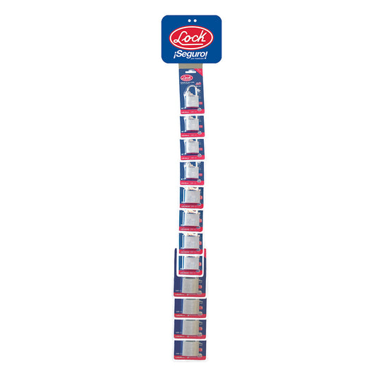 Tira De Impulso Con Candados De Acero Horquilla Larga 8 X 100 Cm, 19 Piezas Lock DS