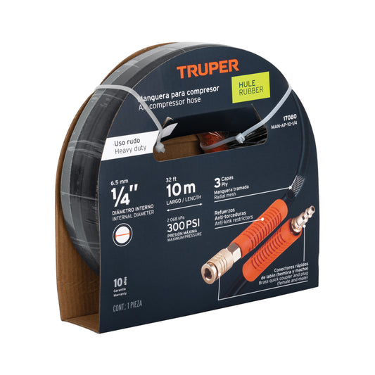 Manguera De Hule Para Compresor 10 M X 1/4' 17080 Truper