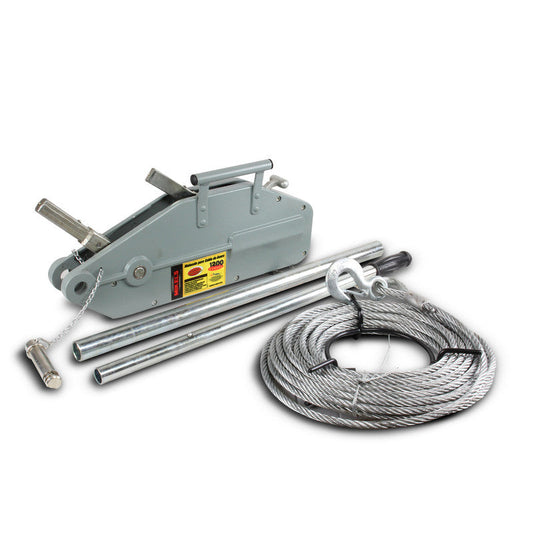Malacate tirfor 1200 kgs (ancho cable 8 mm x 20 mts) Modelo: MCAT-1200 Marca MIKELS