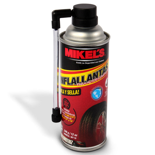Inflallantas magic Tire (340 grs, 12 oz) para autos compactos Modelo: MT-10 Marca MIKELS