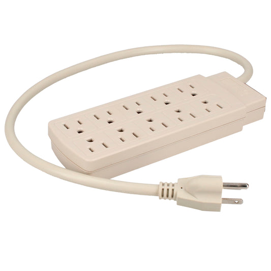 Barra multicontacto 10 entradas cable 60 cm Surtek