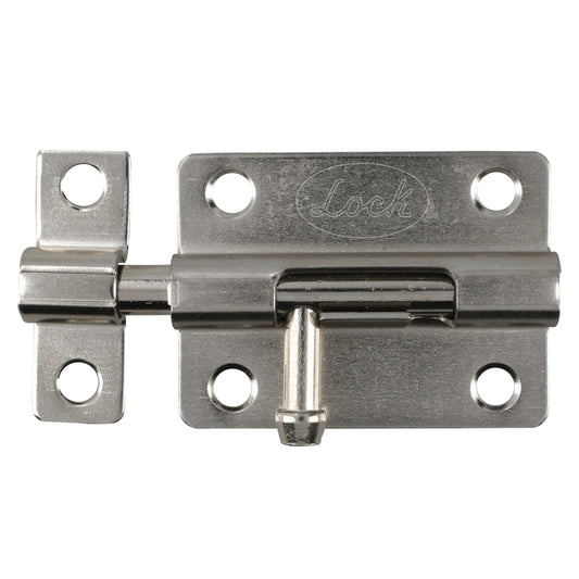 Pasador de sobreponer tipo barril acabado níquel satinado, 8 cm Lock