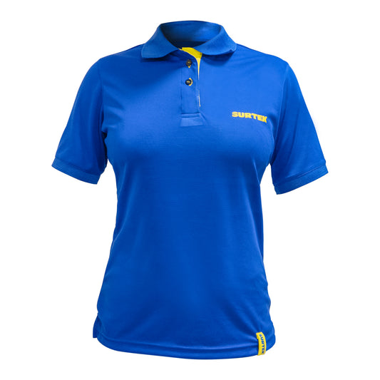 Playera Tipo Polo Dry Fit Para Dama Color Azul Talla M Surtek DS