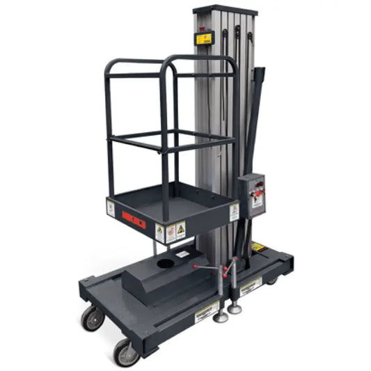 Plataforma elevadora eléctrica Dc (24 v, 9 mts) Modelo: PEE-9 Marca MIKELS