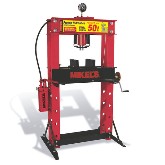 Prensa hidráulica con pistón y manómetro (50 ton) Modelo: PHB-50 Marca MIKELS