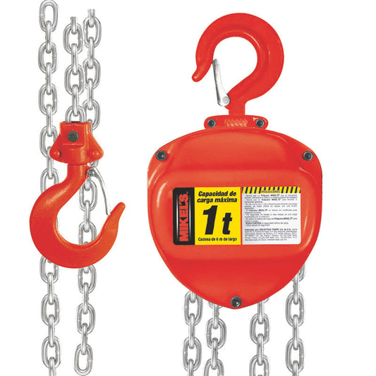 Polipasto manual (1 ton, cadena 6 mts) Modelo: PM-16 Marca MIKELS