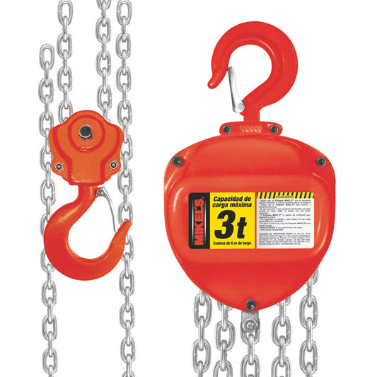 Polipasto manual (3 ton, cadena 6 mts) Modelo: PM-36 Marca MIKELS