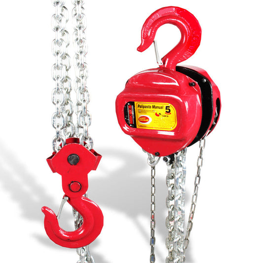 Polipasto manual (5 ton, cadena 3 mts) Modelo: POLM-5 Marca MIKELS