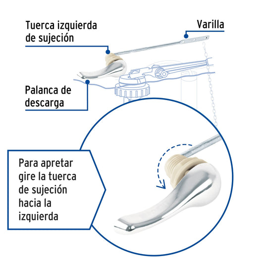 Palanca cromada para wc (S)(6)