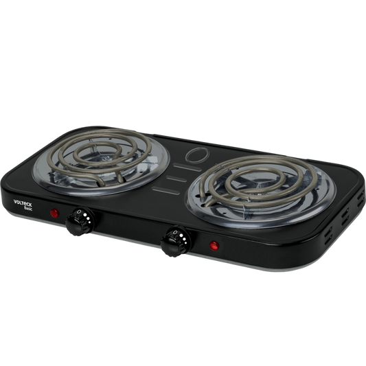 Parrilla Eléctrica 2 Quemadores En Espiral Negra Basic   26092 Truper