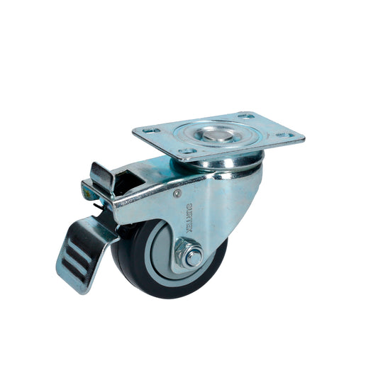 Rodaja De Poliuretano Negro Giratoria Con Freno 3" Surtek DS