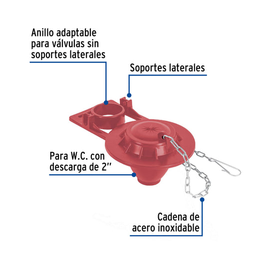 Sapo ajustable con cadena inoxidable para WC (S)(12)