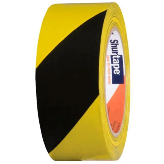 1277.1-Cinta Delimitadora Amarillo Y Negro 50 mm x 33 mts Modelo VP 315 Shurtape