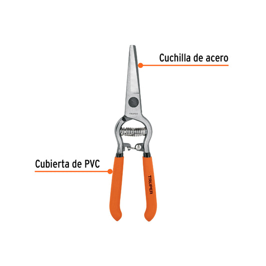 Tijera forjada para poda 8, curva, corte de uva