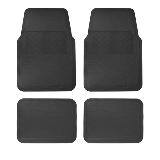 Juego de tapetes para auto, 4 piezas, color negro Foy