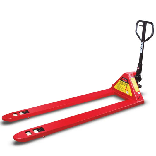 Patín hidráulico transpaleta con ruedas de nylon extra larga (3 ton) Modelo: TMK-3XL Marca MIKELS