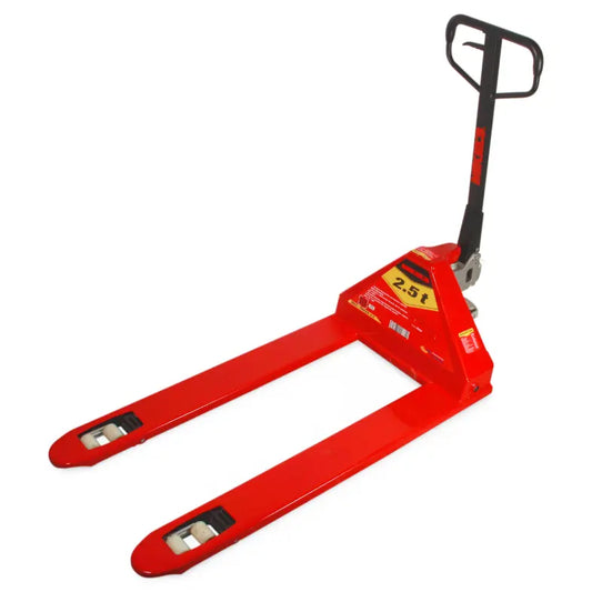 Patín hidráulico transpaleta con ruedas de nylon, extra baja (2.5 ton) Modelo: TMKEB-2.5 Marca MIKELS