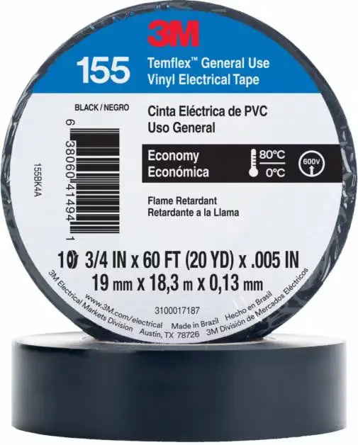 1299-Temflex 155 19 Mm X 18 M Negra Mx UU009442573 3M