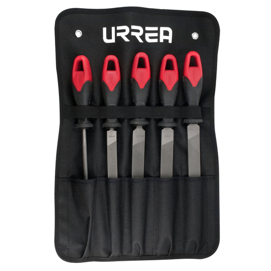 Juego de limas combinadas con mango bimaterial, 5 piezas Urrea