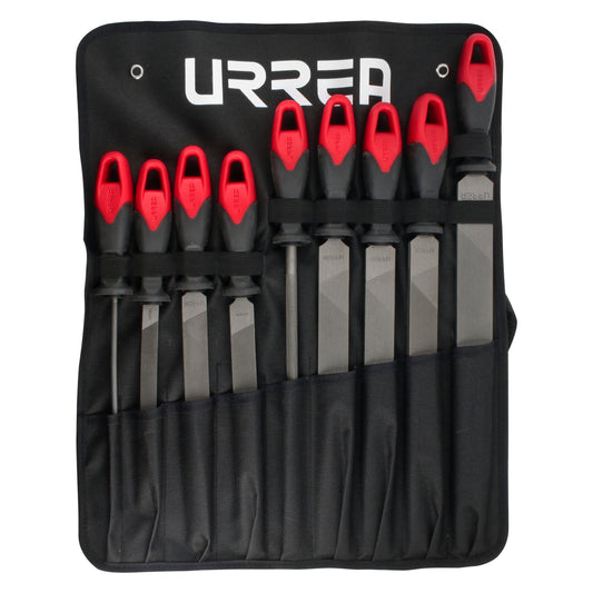 Juego de limas combinadas con mango bimaterial, 9 piezas Urrea