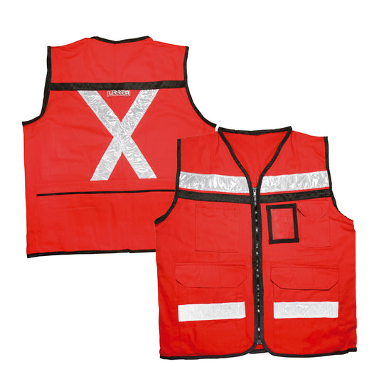 Chaleco de seguridad tipo supervisor cerrado con reflejante rojo EEG Urrea
