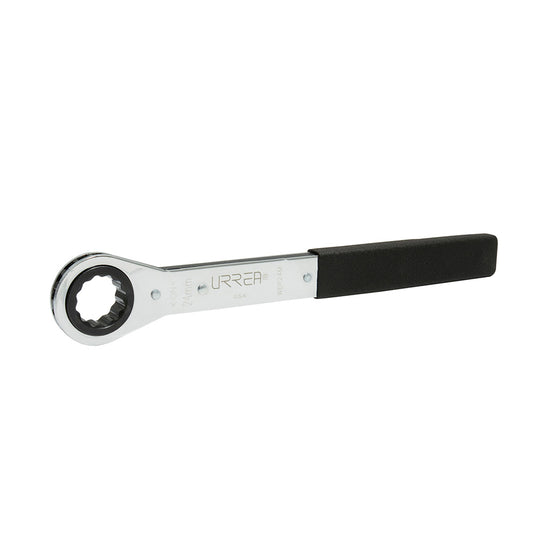 Llave de estrías pulido espejo plana de matraca métrica, 12 puntas, 24 mm Urrea