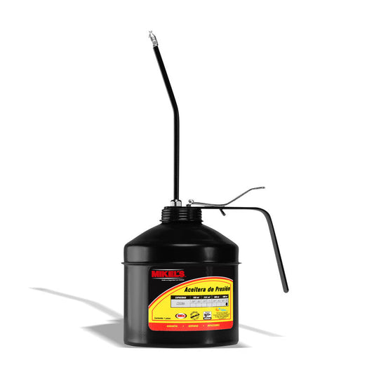 Aceitera de presión, bote de acero, tubo rígido (1000 ml) Modelo: Z5R Marca MIKELS