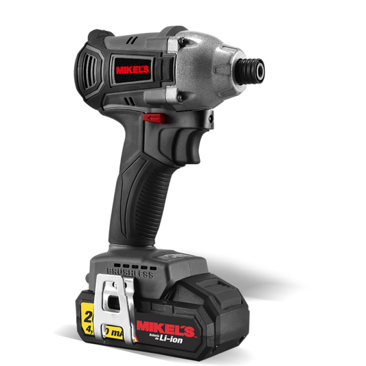 Atornillador de Impacto Inalámbrico Industrial 1/4" Batería Li-Ion 20V Modelo: ATOI-20 Marca MIKELS