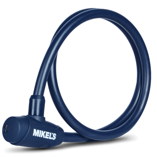 Cable candado con llaves, color azul marino (1 mt) Modelo: C-121M Marca MIKELS