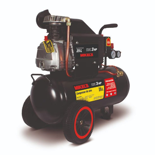 Compresor de Aire 25Lts, 3HP Modelo: CAI-3HP Marca MIKELS